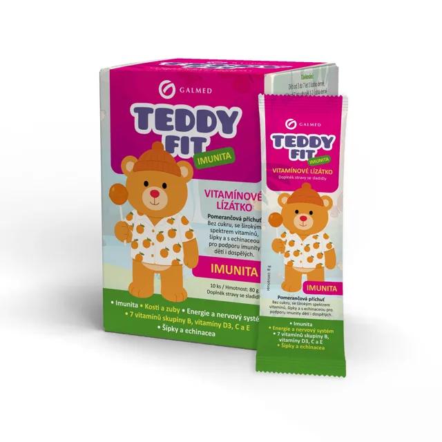 Vitamínová lízátka TeddyFit BOX 10ks