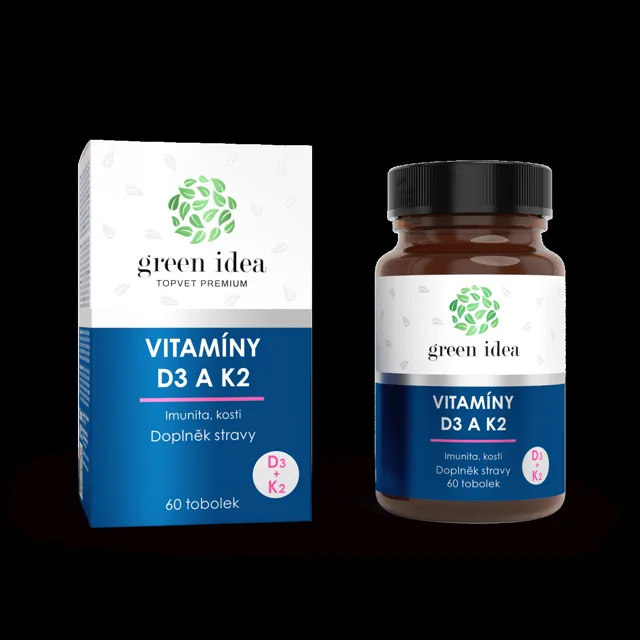 Vitamíny D3 a K2 - 60 kapslí - Green idea