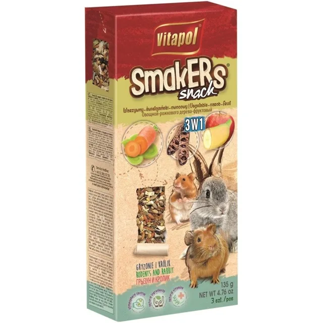 VITAPOL Smakers pro hlodavce - mix 1 3ks 120g