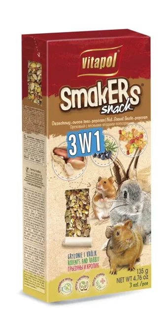 VITAPOL Smakers pro hlodavce - mix 2, 3ks 120g