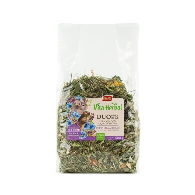 VITAPOL Vita Herbal Duo Snack bylinná louka pro činčily a noční prasátka 500 g