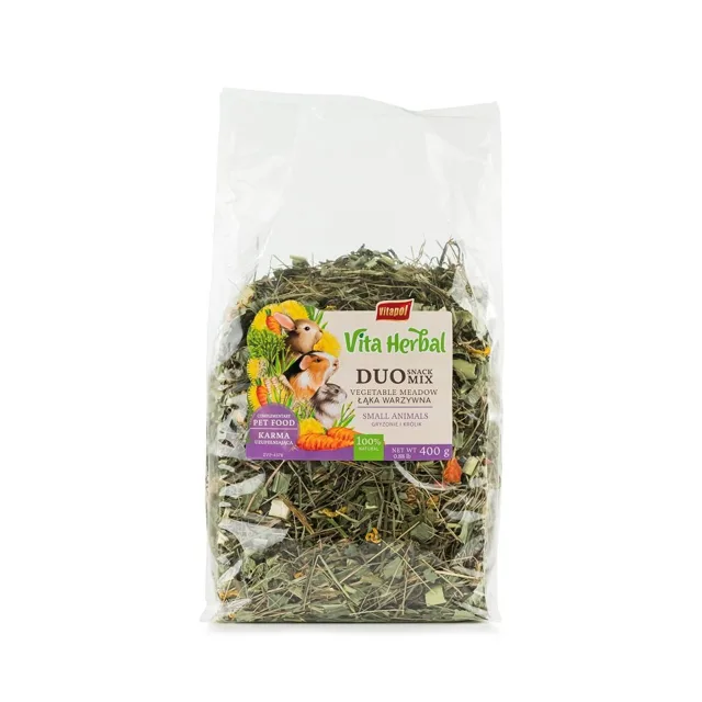VITAPOL Vita Herbal Duo Snack zeleninová louka pro hlodavce a králíky 400 g
