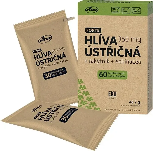 Vitar Hlíva ústřičná+echinacea+rakytník EKO 60 kapslí