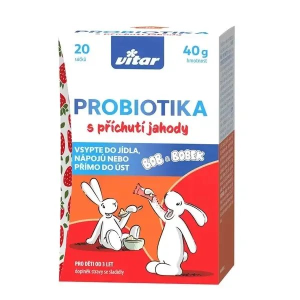 Vitar Probiotika Bob a Bobek jahoda 20 x 2 g