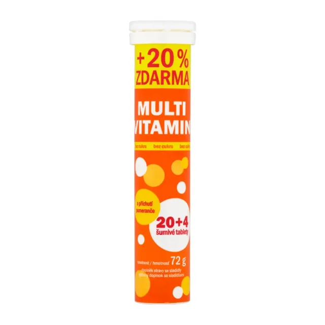 Vitar Šumivé tablety Multivitamin s příchuti pomeranče, doplněk stravy 24 ks