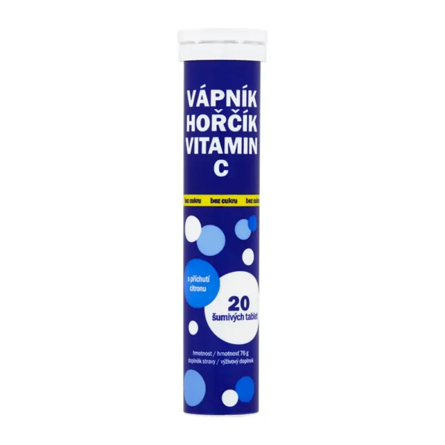 Vitar Šumivé tablety Vápník, hořčík a vitamin C, doplněk stravy 20 ks