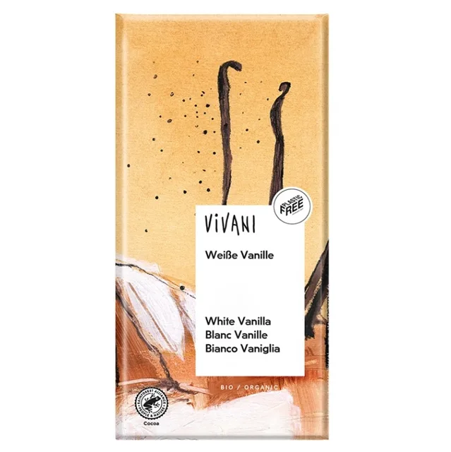 VIVANI čokoláda bílá s vanilkou BIO 80 g