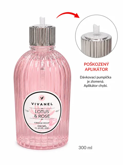 Vivian Gray Vivanel Lotus & Rose – tekuté krémové mýdlo, 350 ml (poškozený aplikátor)