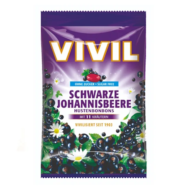 VIVIL Černý rybíz a 11 bylin drops bez cukru 120 g