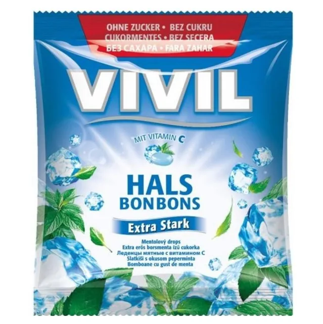 VIVIL Extra silný mentol + vitamín C bez cukru 60 g