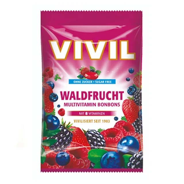 VIVIL Multivitamín lesní plody drops bez cukru 120 g