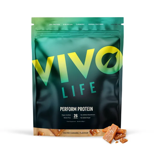 Vivo Life NEW PERFORM Slaný karamel - RAW VEGAN PROTEIN & BCAA (988 g)