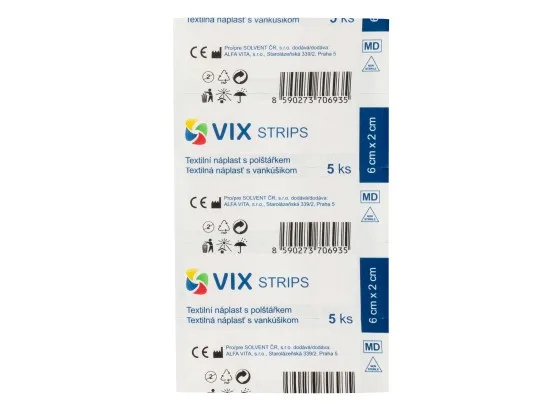 VIX textilní náplast stříhaná 8x4 cm 3 ks