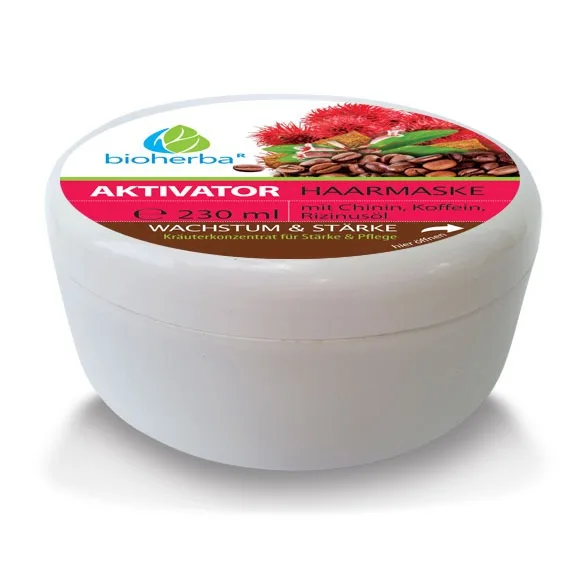 Vlasová maska Aktivátor s chininem, kofeinem a ricinovým olejem - 230 ml - Bioherba