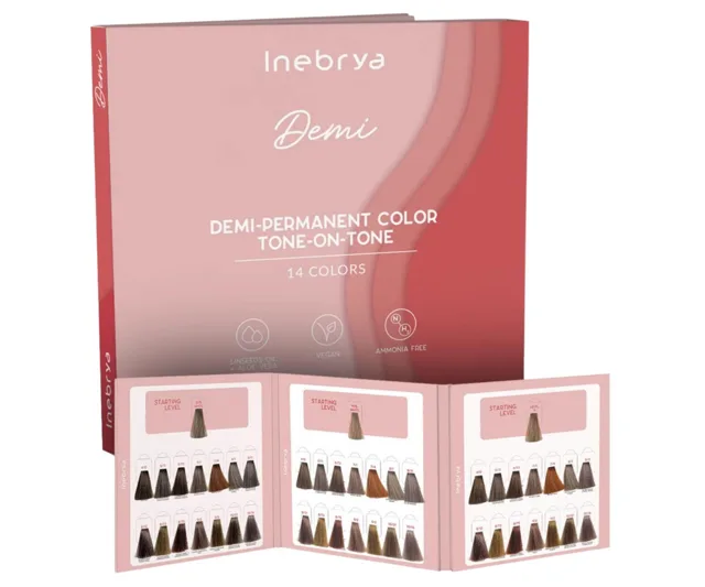 Vlasový vzorník barev Inebrya Demi-Permanent Color Tone-On-Tone + dárek zdarma