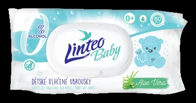 Vlhčené ubrousky LINTEO BABY s Aloe vera 80ks