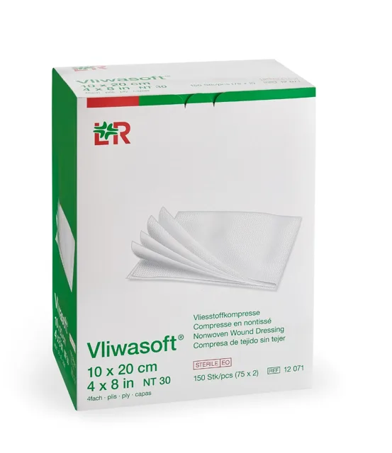 Vliwasoft Komprese z netkané textilie sterilní 10 x 20 cm 150 ks