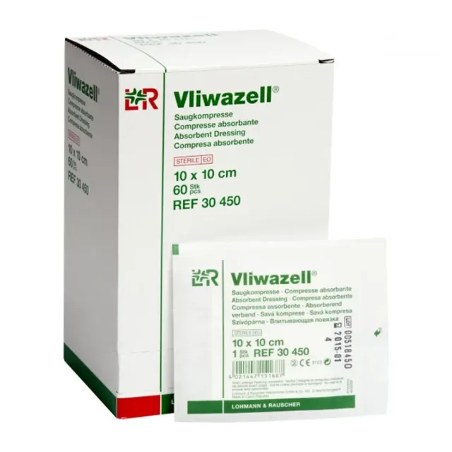 Vliwazell Krytí na rány 10 x 10cm sterilní 60 ks