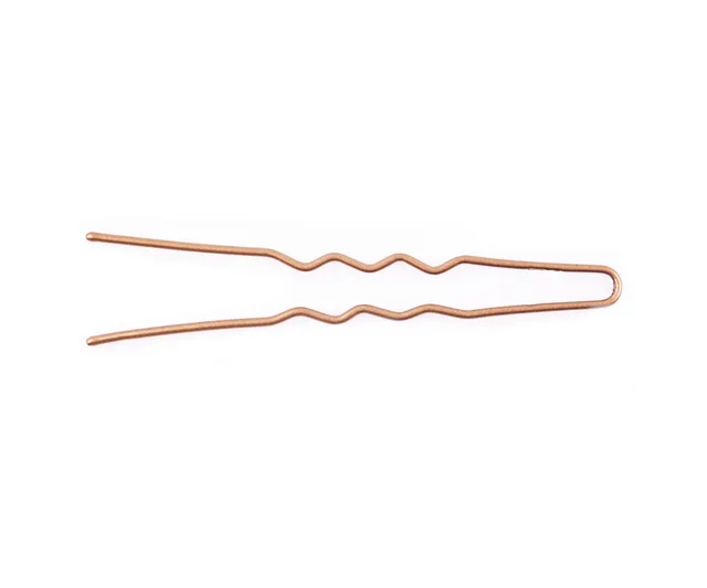 Vlnitá vlásenka Duko 652Z - 6,5 cm, zlatá - 20 ks