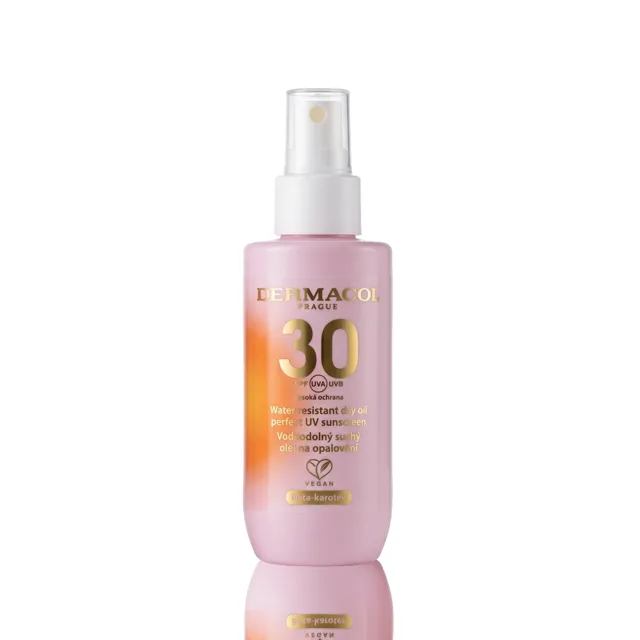 Voděodolný suchý olej na opalování SPF 30 ve spreji Dermacol - Oficiální e-shop Dermacol