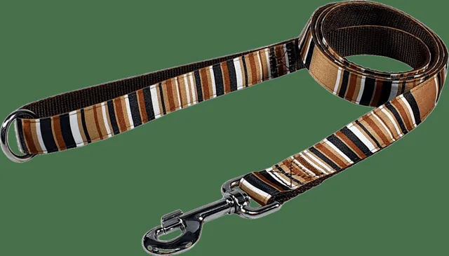 Vodítko BaF nylon proužky hnědé 2,5x150cm