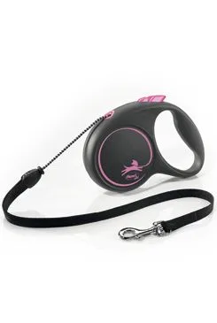 Vodítko Flexi Black Design M lanko 5m/20kg růžová