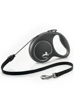 Vodítko Flexi Black Design M lanko 5m/20kg stříbrná