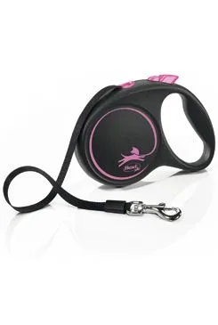 Vodítko Flexi Black Design M pásek 5m/25kg růžová new