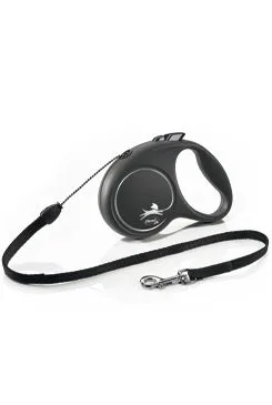 Vodítko Flexi Black Design S lanko 5m/12kg stříbrná
