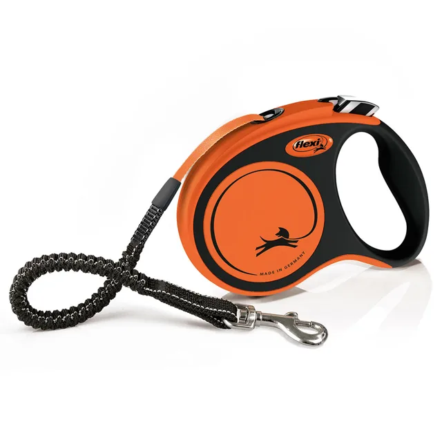 Vodítko flexi Xtreme S, M a L pásek, oranžové, 5 m / 20 / 30 / 65 kg - M: do 35 kg