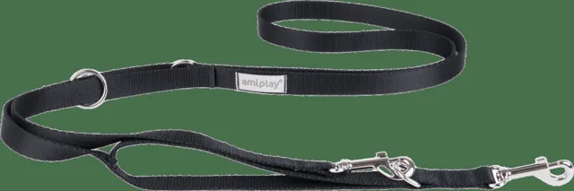 Vodítko pro psy Amiplay Samba 7v1 nastavitelné černé XL 100–200 cm × 2,5 cm