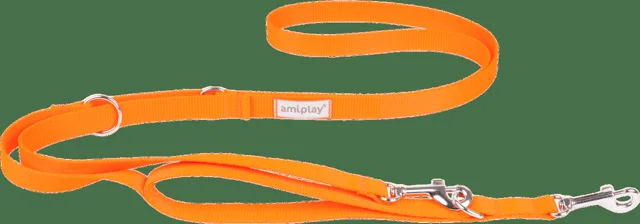 Vodítko pro psy Amiplay Samba 7v1 nastavitelné oranžové XL 100–200 cm × 2,5 cm