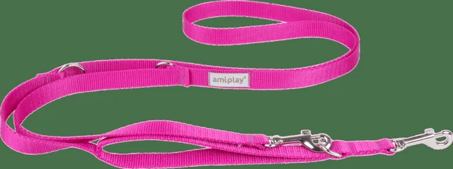 Vodítko pro psy Amiplay Samba 7v1 nastavitelné růžové XL 100–200 cm × 2,5 cm
