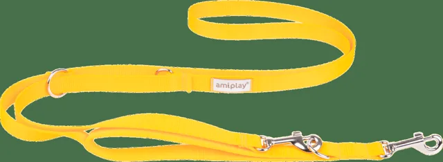 Vodítko pro psy Amiplay Samba 7v1 nastavitelné žluté L 100–200 cm × 2,5 cm
