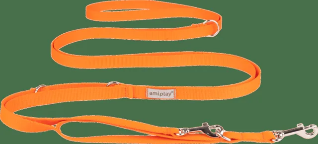Vodítko pro psy Amiplay Samba 8v1 nastavitelné oranžové S 200–400 cm × 1,5 cm