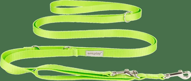 Vodítko pro psy Amiplay Samba 8v1 nastavitelné zelené S 200–400 cm × 1,5 cm