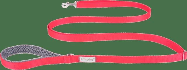Vodítko pro psy Amiplay Samba Easy Fix nastavitelné červené M 160–300 cm × 2 cm