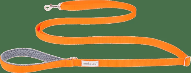 Vodítko pro psy Amiplay Samba Easy Fix nastavitelné oranžové L 160–300 cm × 2,5 cm