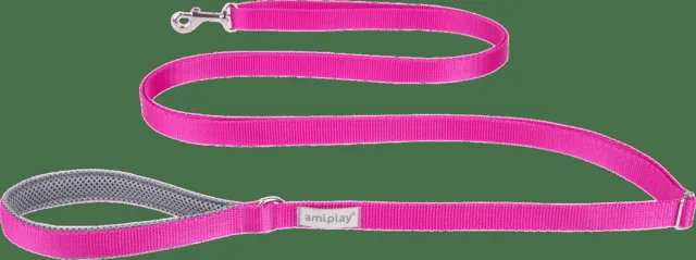 Vodítko pro psy Amiplay Samba Easy Fix nastavitelné růžové L 160–300 cm × 2,5 cm