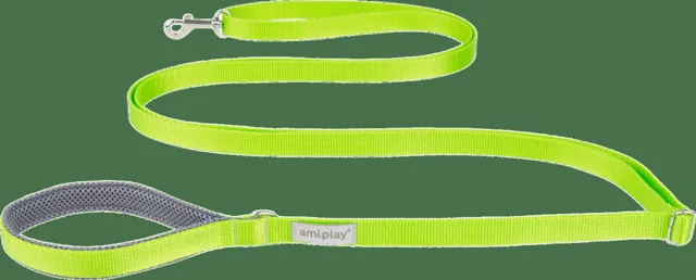 Vodítko pro psy Amiplay Samba Easy Fix nastavitelné zelené L 160–300 cm × 2,5 cm