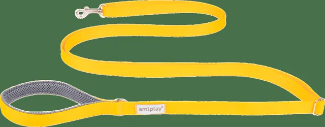 Vodítko pro psy Amiplay Samba Easy Fix nastavitelné žluté M 160–300 cm × 2 cm
