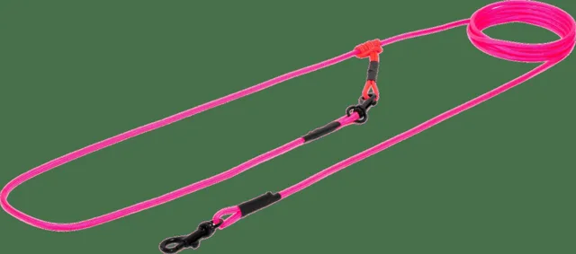 Vodítko Tamer Easylong lanové slim 2,5 m neon růžové