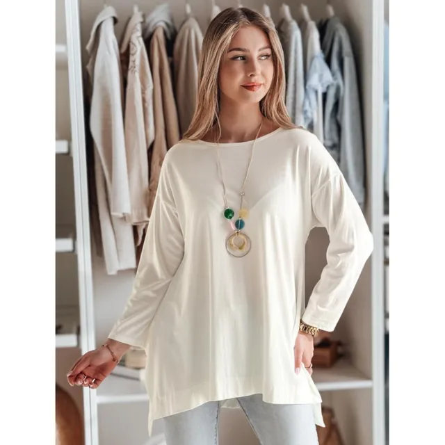 Volná bílá dámská halenka RY2787
