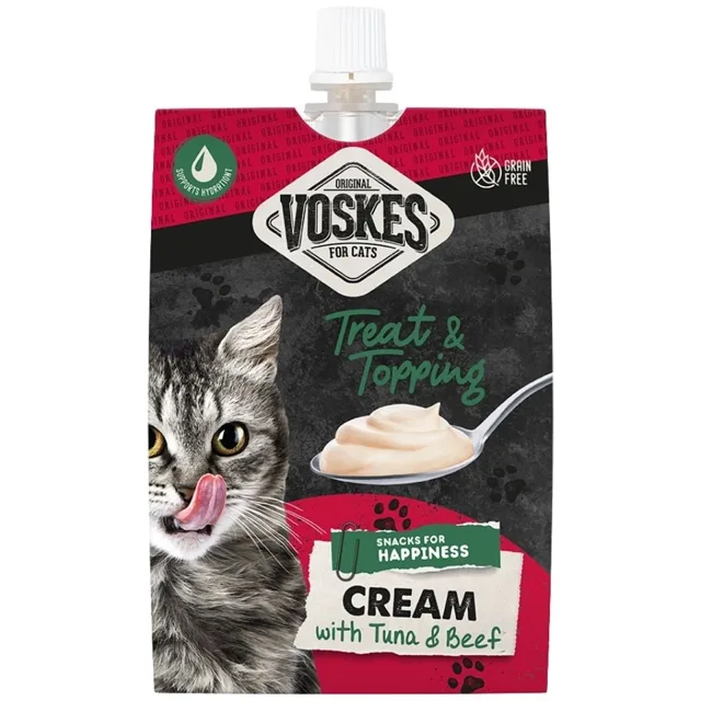 VOSKES Cream with Tuna and Beef 90 g krém s tuňákem a hovězím masem pro kočky