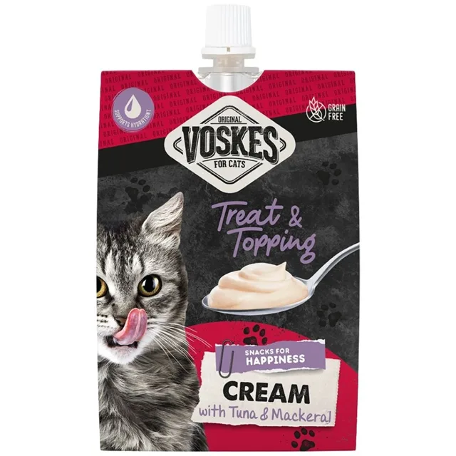 VOSKES Cream with Tuna and Mackerel 90 g krém s tuňákem a makrelou pro kočky