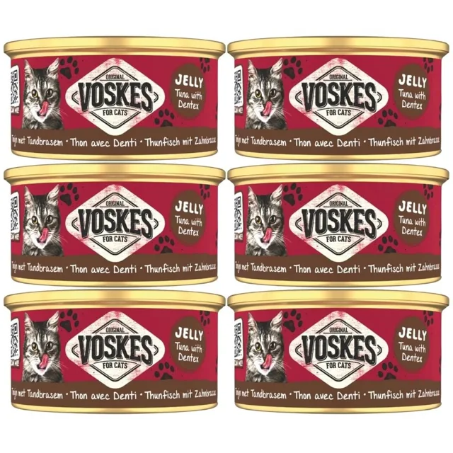 VOSKES Jelly Tuna with Dentex 6x85 g 100% tuňák s dentexem v želé, doplňkové krmivo pro kočky