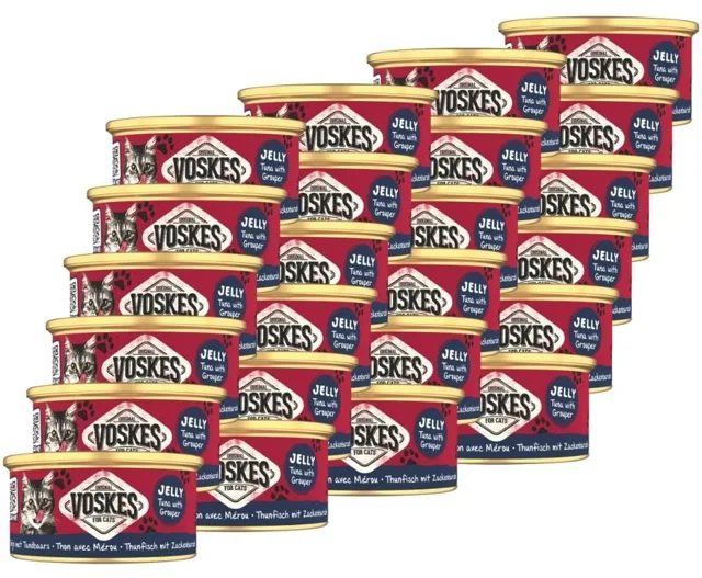 VOSKES Jelly Tuna with Grouper 24x85 g 100% tuňák s grouprem v želé, doplňkové krmivo pro kočky