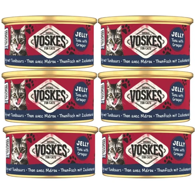 VOSKES Jelly Tuna with Grouper 6x85 g 100% tuňák s grouprem v želé, doplňkové krmivo pro kočky