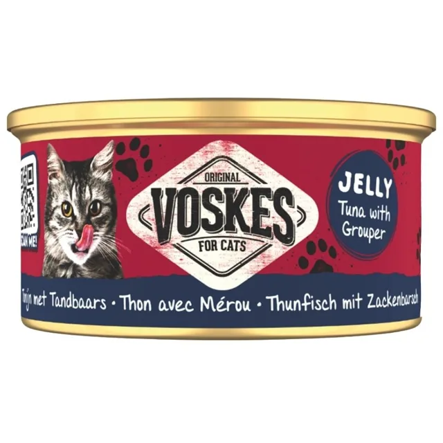 VOSKES Jelly Tuna with Grouper 85 g tuňák s grouprem v želé, doplňkové krmivo pro kočky