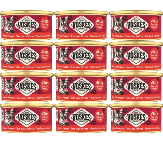 VOSKES Jelly Tuna with Pumpkin 12x85 g 100% tuňák s dýní v želé, doplňkové krmivo pro kočky
